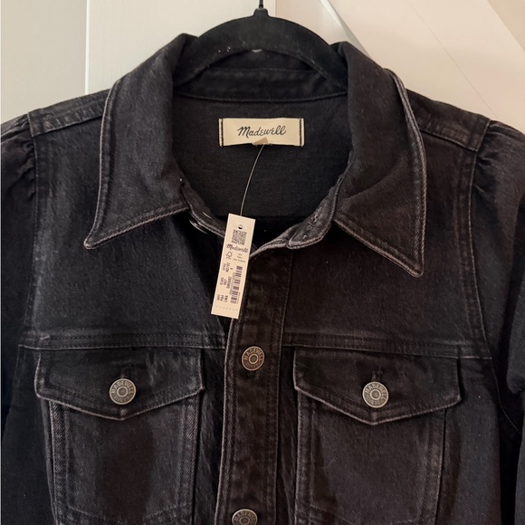 NWT Madewell Black Denim Mini Dress - Picture 2 of 4